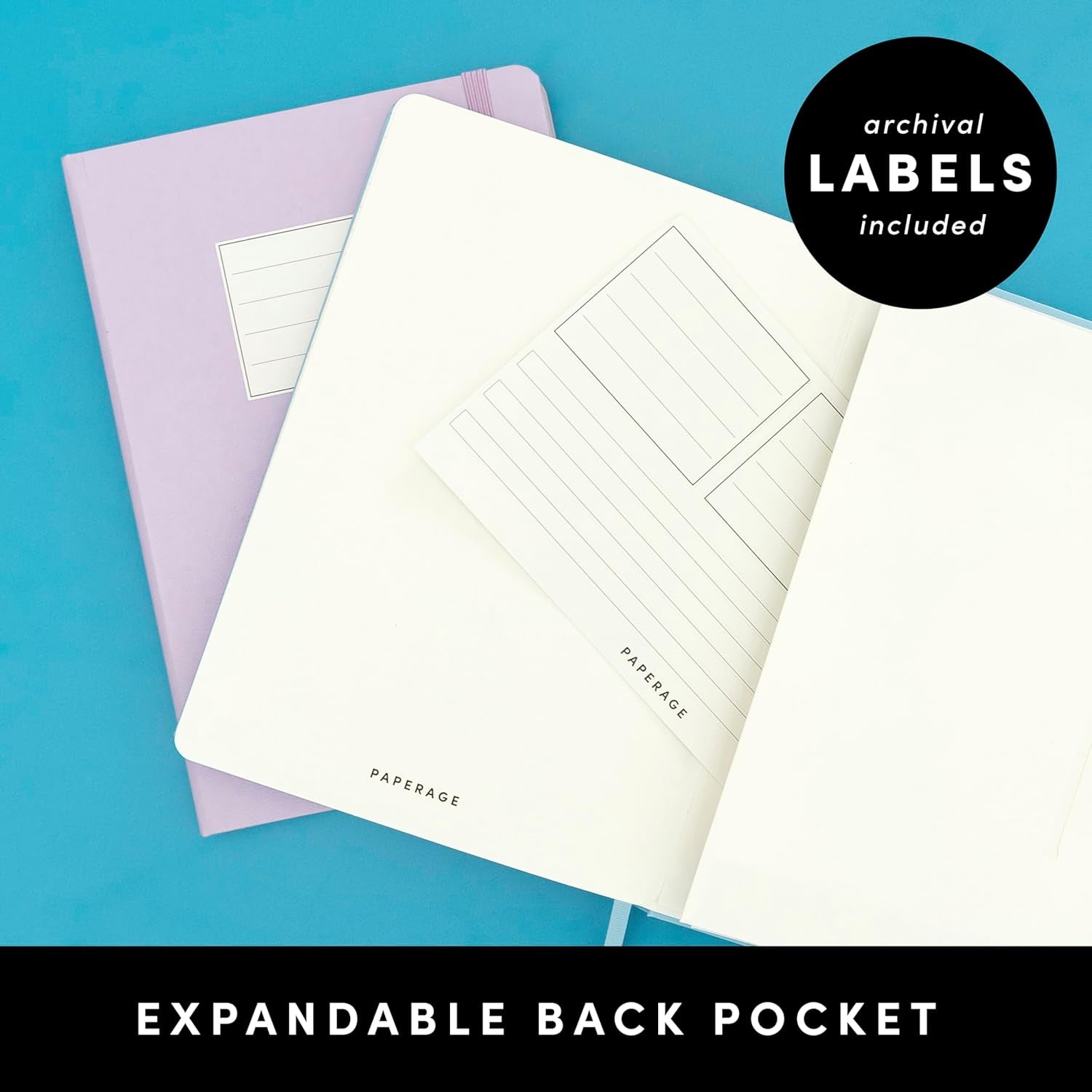 Stylish PAPERAGE Blush Lined Journal Notebook 3-Pack - 160 Pages, Medium Size, Thick 100 GSM Paper for Work, School & Note Taking