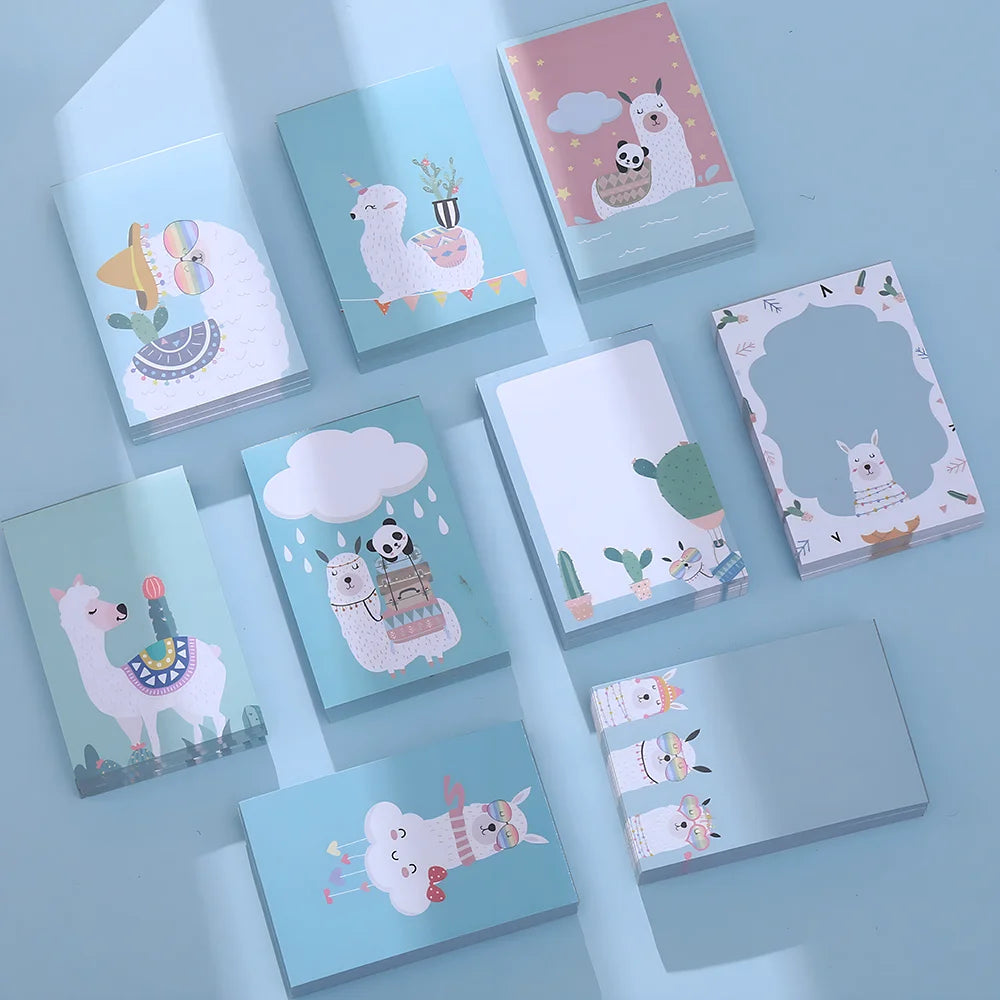 Charming Vintage Alpaca Sticky Notes - Aesthetic Memo Pads for Planners & Journals