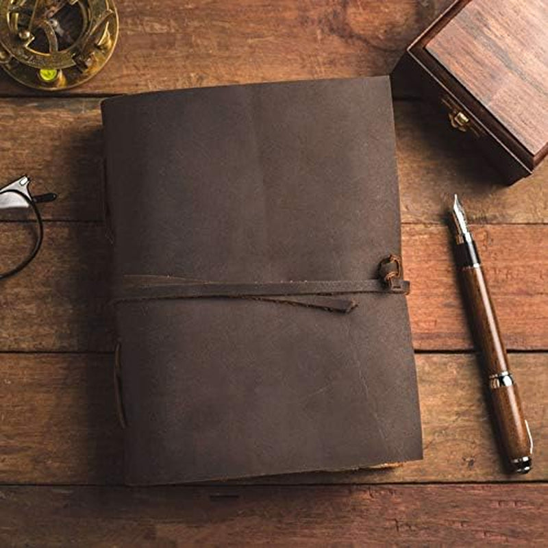 Vintage Leather Journal - Handmade Antique Deckle Edge Sketchbook - Perfect for Book of Shadows & Creative Writing