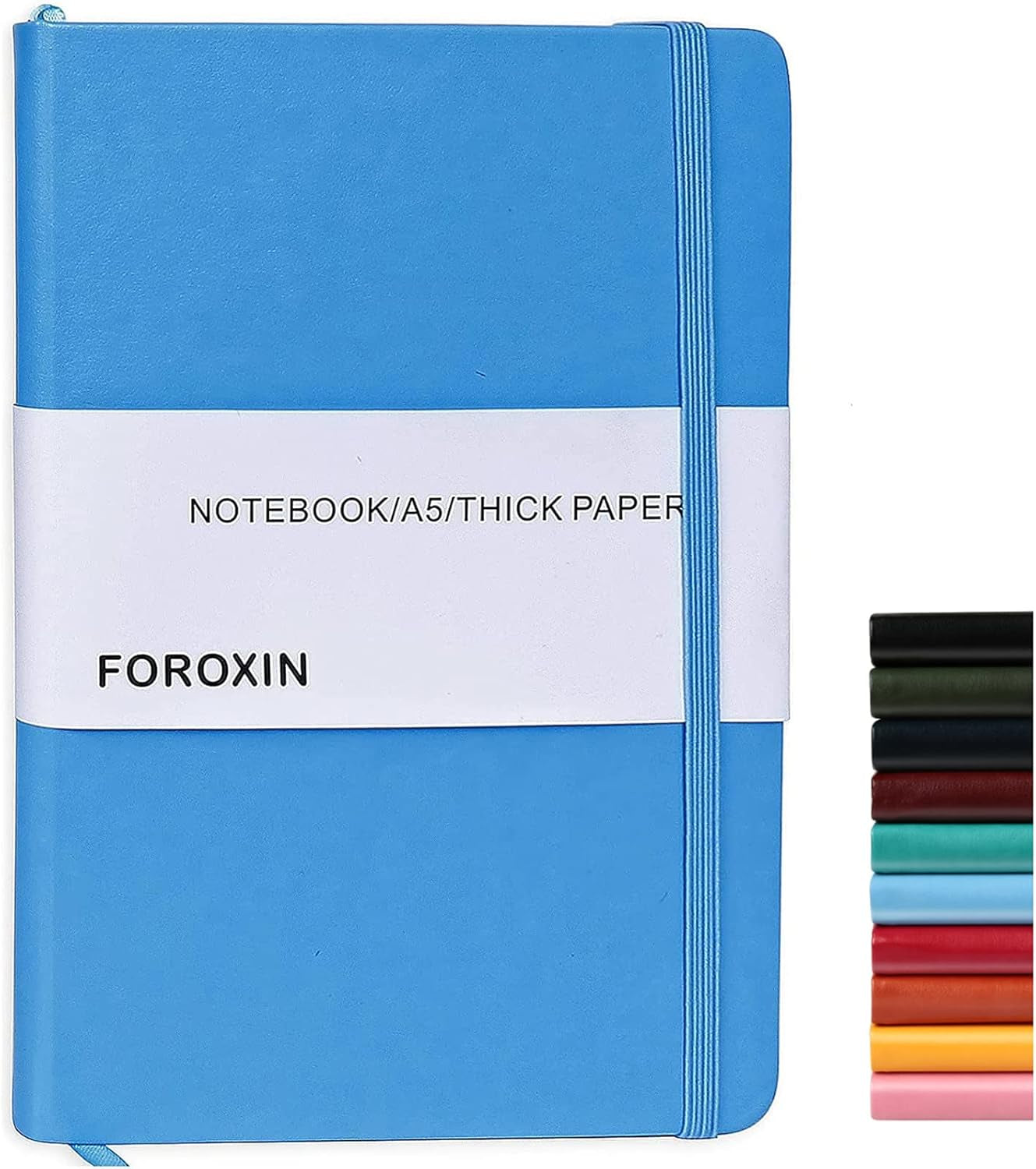Elegant Dark Green Leather Lined Journal Notebook - 192 Pages, College Ruled, Perfect for Work, Home, and School with Elastic Closure and Ribbon Bookmark (8.3 x 5.7 inches)