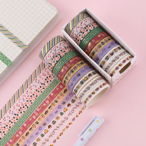 10 Rolls of Kawaii Gold Foil Stars Washi Tape - Perfect for Scrapbooking, Journals, and Creative Stationery!
