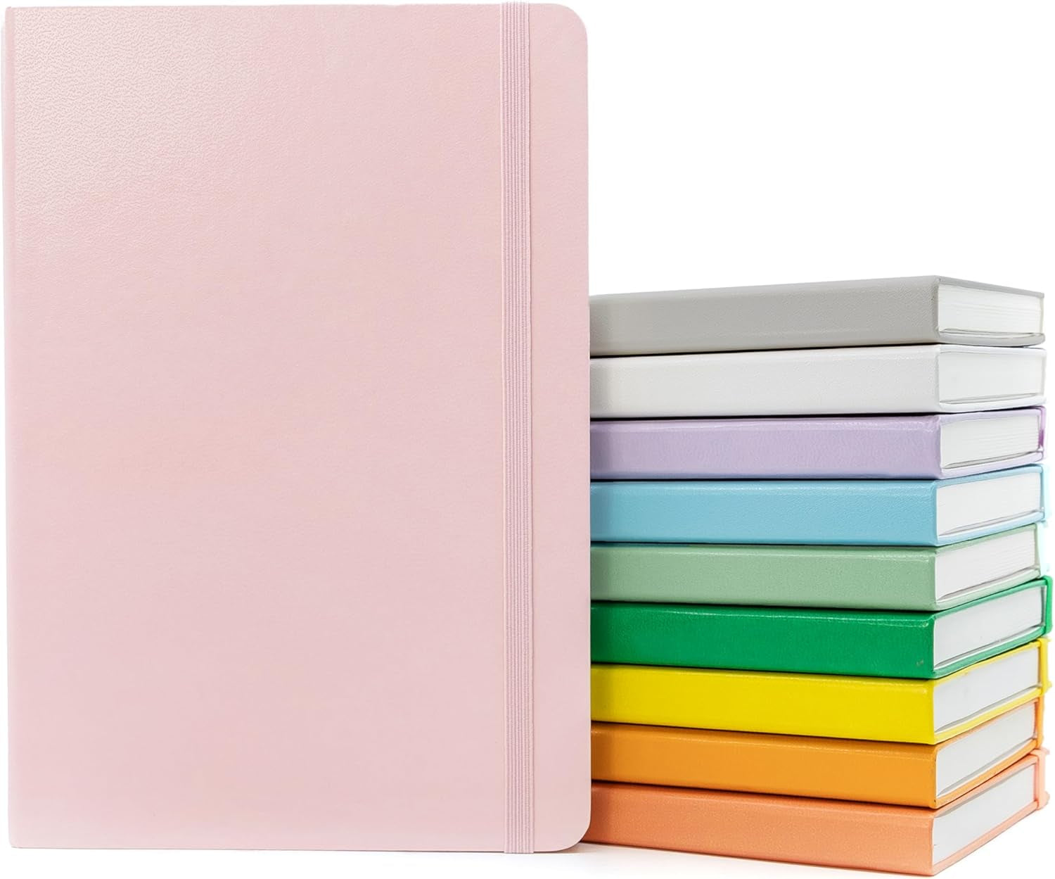 Stylish PAPERAGE Blush Lined Journal Notebook 3-Pack - 160 Pages, Medium Size, Thick 100 GSM Paper for Work, School & Note Taking