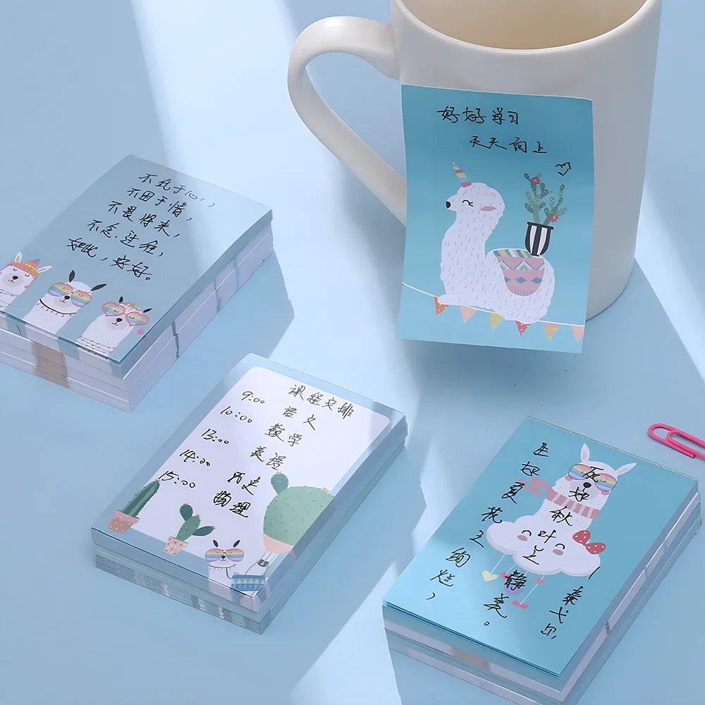 Charming Vintage Alpaca Sticky Notes - Aesthetic Memo Pads for Planners & Journals