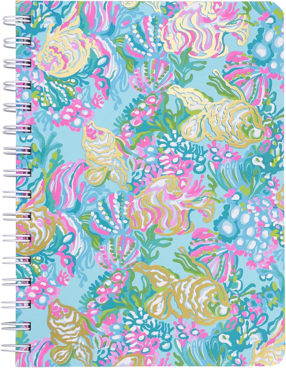 Lilly Pulitzer Aqua La Vista Mini Spiral Notebook - Stylish Blue/Gold Hardcover Journal with 160 College Ruled Pages, Perfect for On-the-Go Note-Taking!