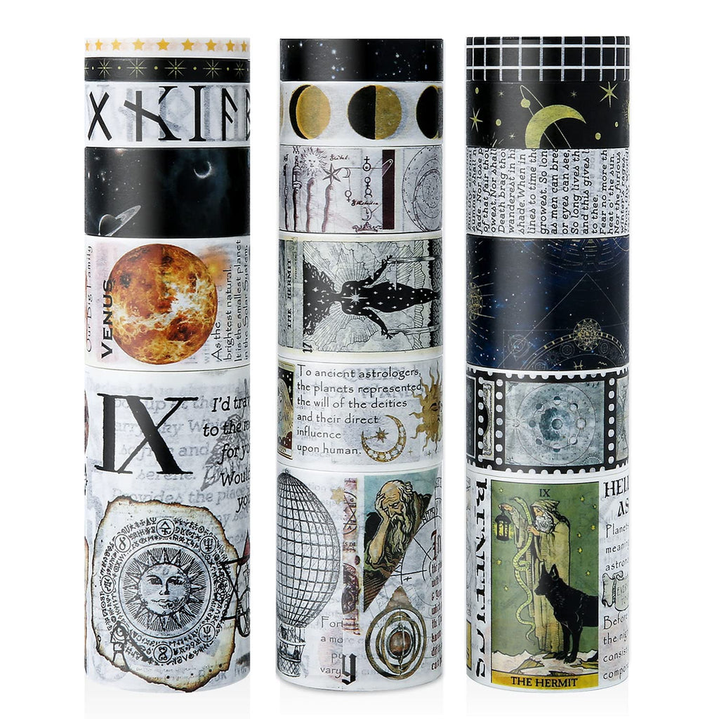 20 Rolls Vintage Floral Washi Tape Set - Beautiful Botanical Designs for Scrapbooking, Journaling & Crafting - 10-60mm Wide, 6.56ft Long Rolls